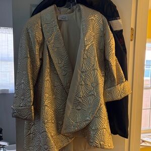 Vintage Gold Lame Quilted Swing Coat